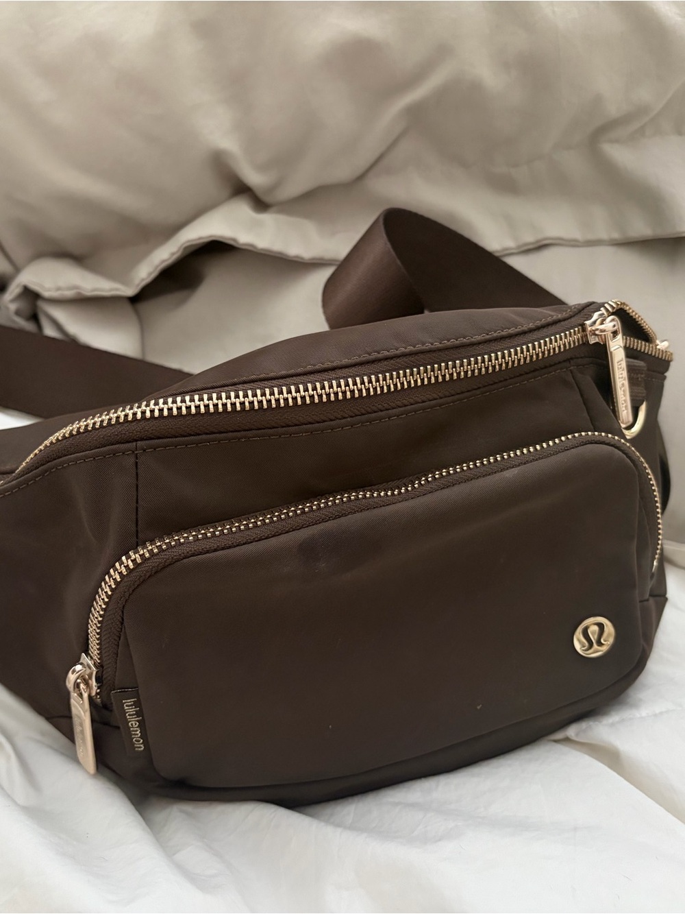 lululemon athletica Chocolate Brown Belt/crossbody Bag with Gold Hardware - Picture 4 of 7